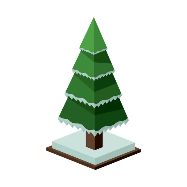 Isometrisches Tannenbaumdesign — Stockvektor