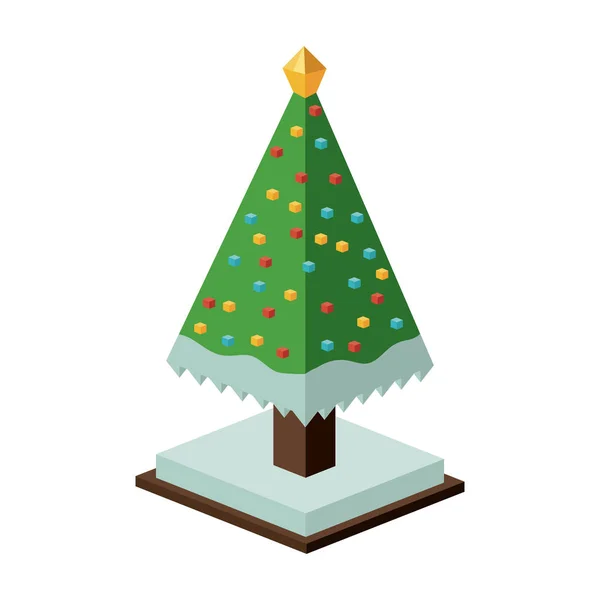 Изометрическая рождественская елка — стоковый вектор