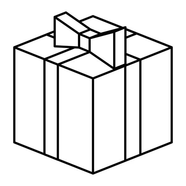 Boîte cadeau isométrique avec design noeud papillon — Image vectorielle
