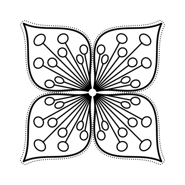 Silhouette isolée de conception florale abstraite — Image vectorielle