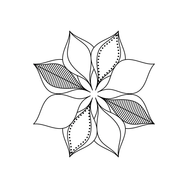 Изолированный силуэт абстрактного цветочного дизайна — стоковый вектор