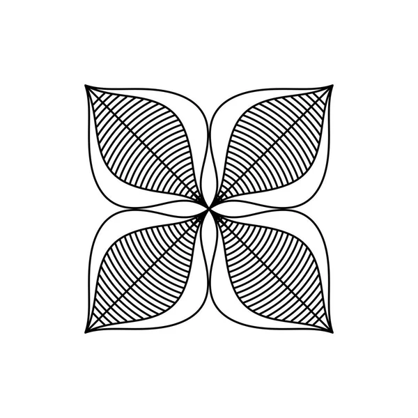 Silhouette isolée de conception florale — Image vectorielle