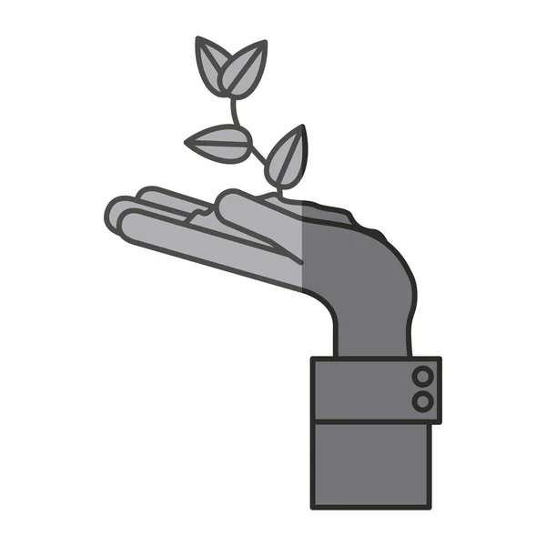 İzole bitki üzerinde el tasarım — Stok Vektör