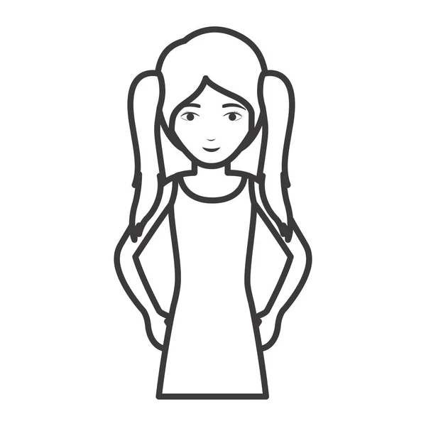 Diseño de dibujos animados mujer aislada — Vector de stock