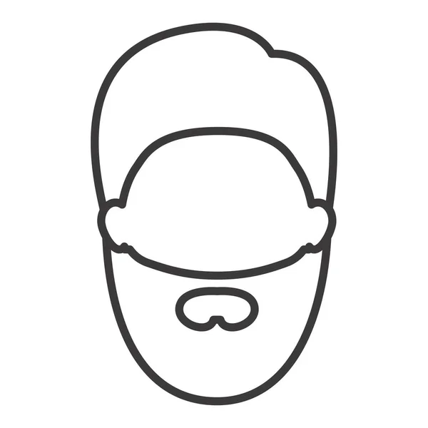 Isolated man head with beard design — Stock Vector