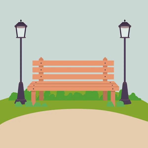 Renkli park peyzaj tasarımı — Stok Vektör