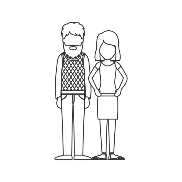 Isolé dessin animé couple design — Image vectorielle