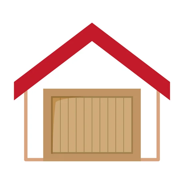Pacote de entrega isolado dentro do projeto da casa —  Vetores de Stock