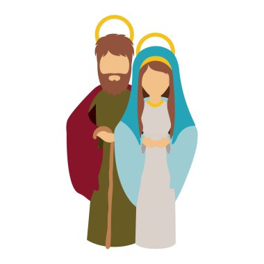 Mary ve joseph karikatür kutsal gece tasarım