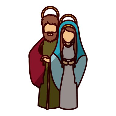 Mary ve joseph karikatür kutsal gece tasarım