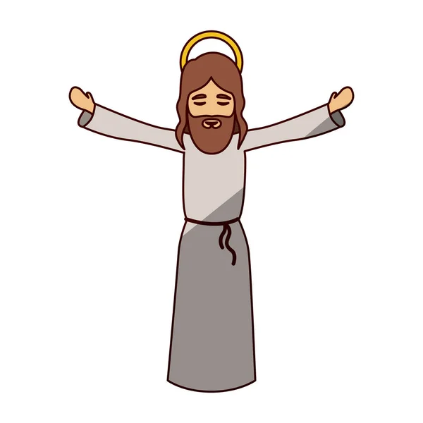 Jesus desenhos animados do projeto da noite santa — Vetor de Stock