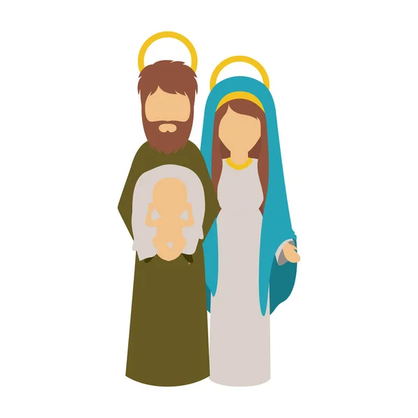 Mary joseph and jesus of holy night design — Stock Vector