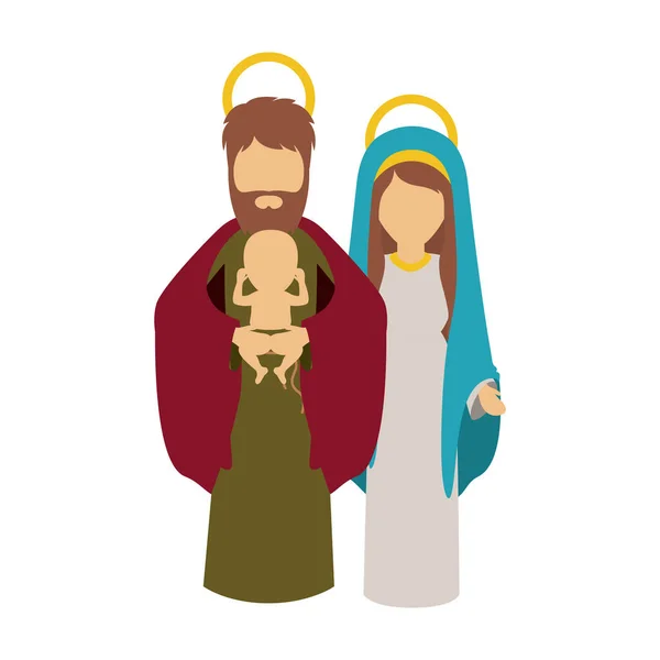 Joseph Mary en jesus van heilige nacht-design — Stockvector