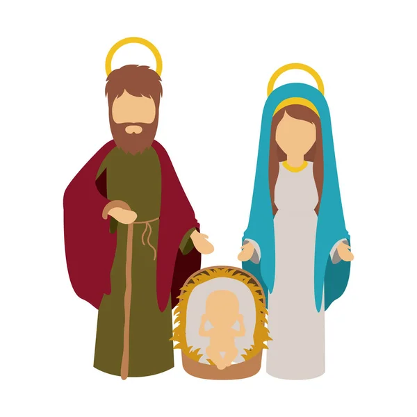 Joseph Mary en jesus van heilige nacht-design — Stockvector