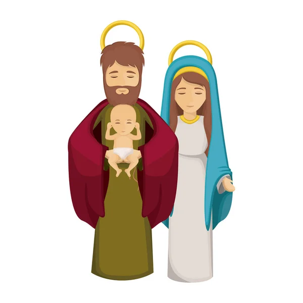 Марія Йозеф і Ісус святого нічного дизайну — стоковий вектор