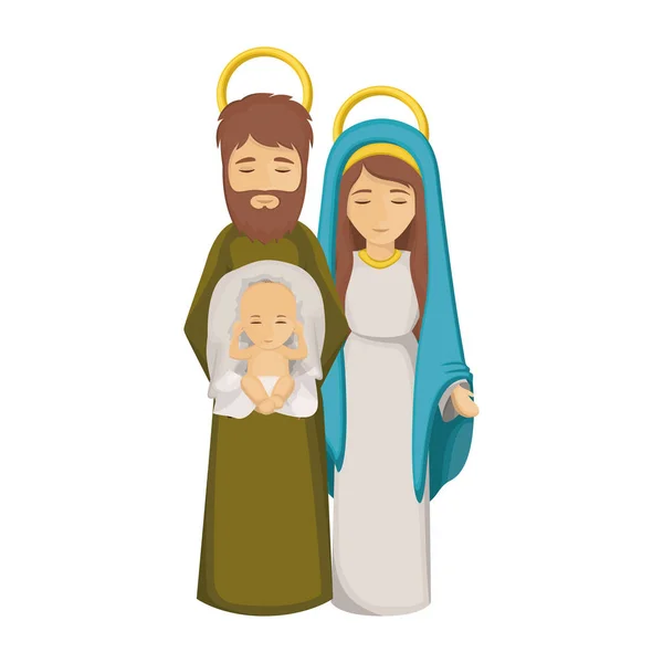 Marie Joseph et Jésus de conception sainte nuit — Image vectorielle