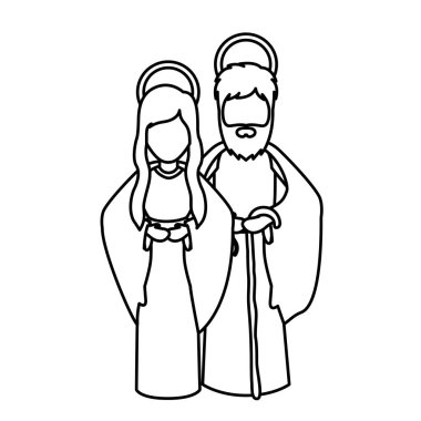 Mary ve joseph karikatür kutsal gece tasarım