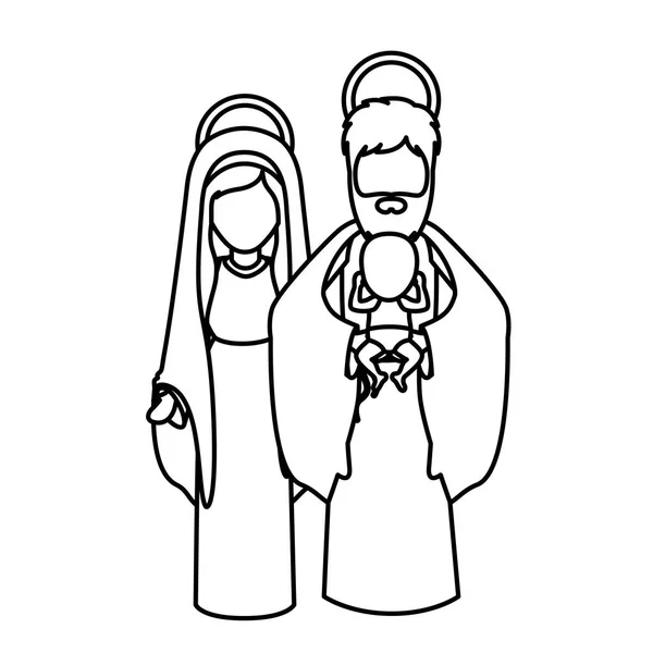 マリアとヨセフ、イエスの聖なる夜のデザイン — ストックベクタ