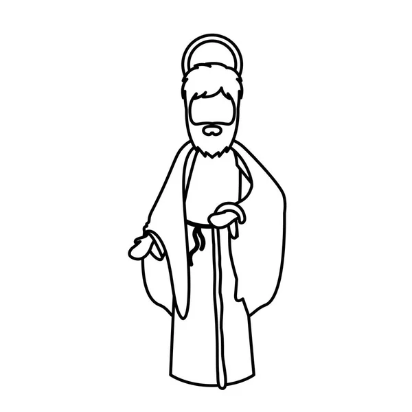 Joseph dessin animé de dessin animé de nuit sainte — Image vectorielle