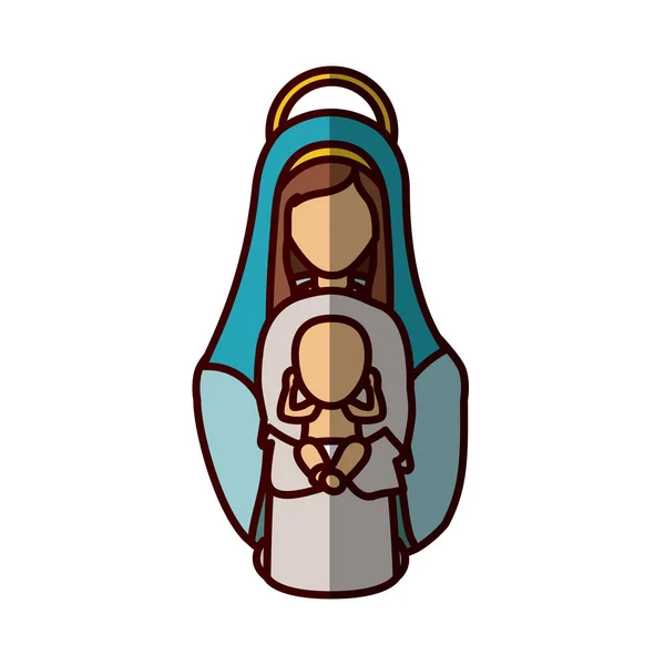 Maria och Jesusbarnet heliga natt design — Stock vektor
