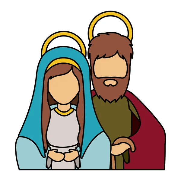 Мария и Иосиф святого ночного дизайна — стоковый вектор