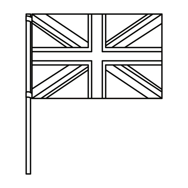 Diseño aislado de la bandera del reino unido — Vector de stock