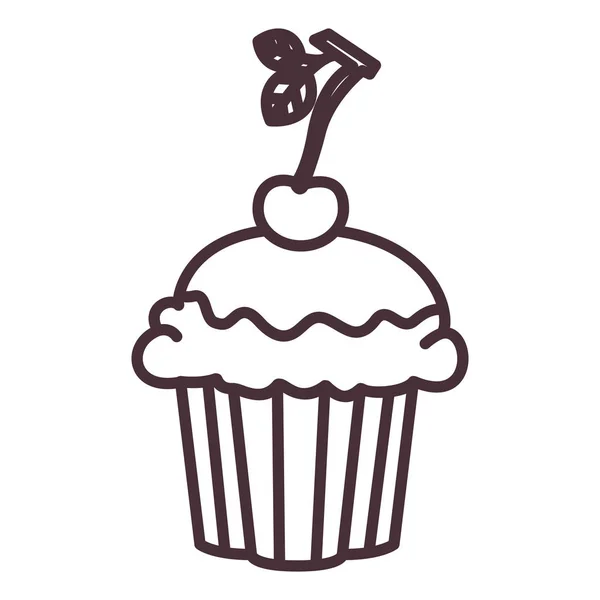 Isolierte Muffin Silhouette Design — Stockvektor