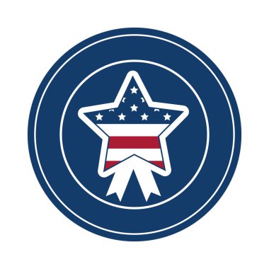 İzole ABD mühür damgası ve yıldızlı tasarım