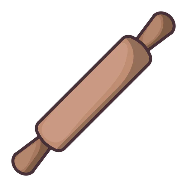 Isolated rolling pin of bakery design — Stock Vector
