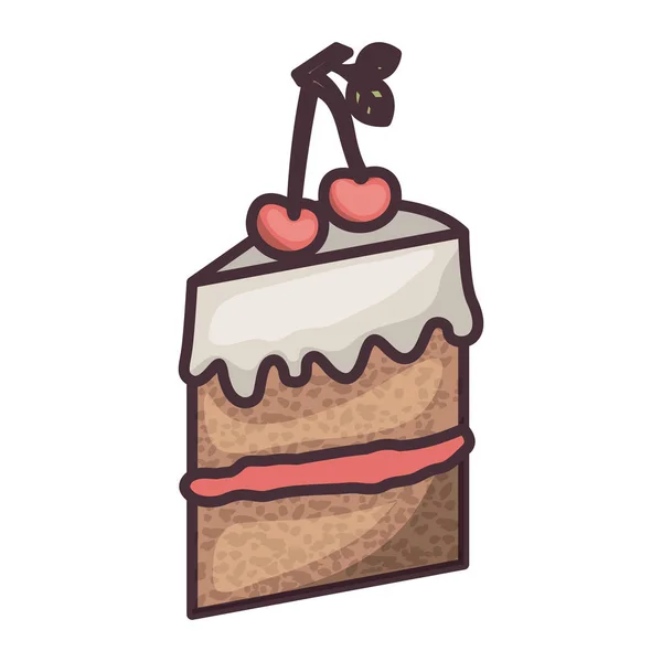 Pastel aislado de diseño de panadería — Vector de stock