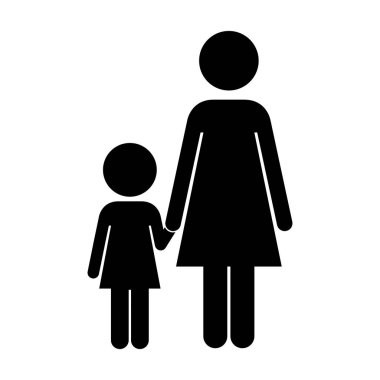 küçük bir kız olan kadın