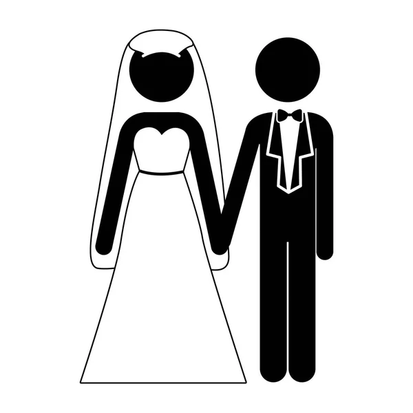 Silhouette of couple icon — Stock Vector