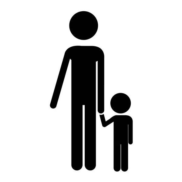Человек с маленьким мальчиком — стоковый вектор