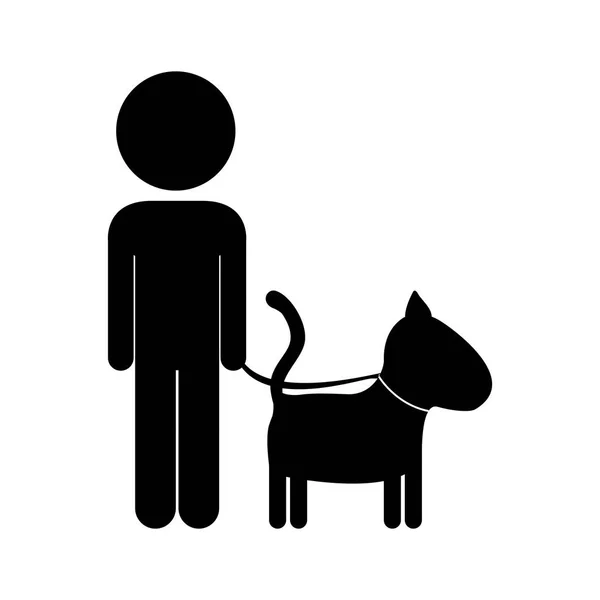 Niño con un perro — Vector de stock