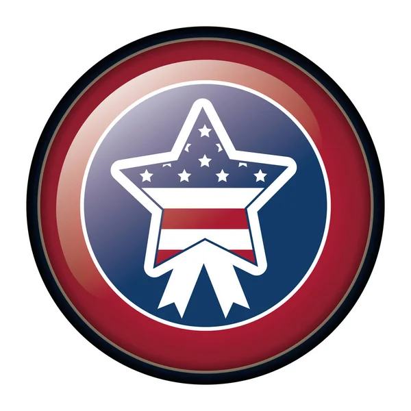 Estrela dos EUA isolada dentro do design do selo de vedação — Vetor de Stock
