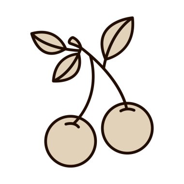 siluet siyah beyaz cherrys ile kök ve yaprakları