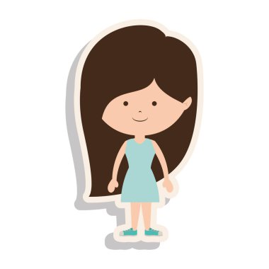 siluet kız Kahverengi saç elbise ve gölge ile