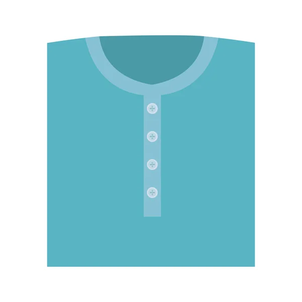 Siluet ile katlanmış t-shirt Akuamarin mavi renk — Stok Vektör