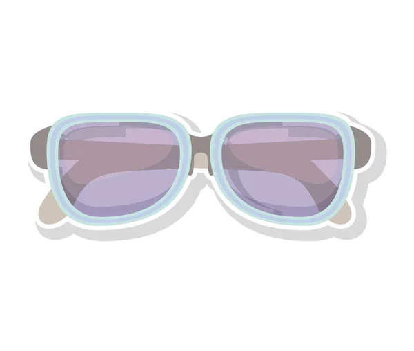 Gafas de deporte silueta con marco azul — Vector de stock