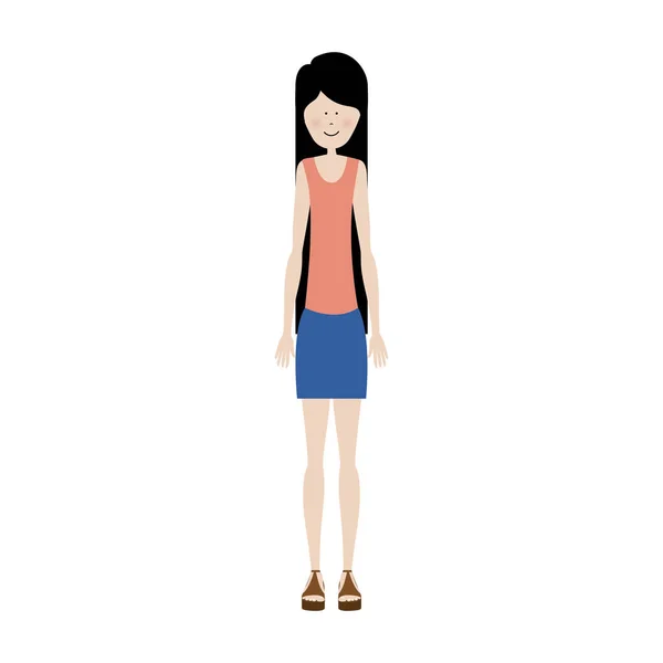 Imagen icono mujer — Vector de stock