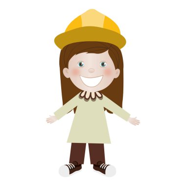 mühendis simge görüntüsü olarak giyinmiş çocuk