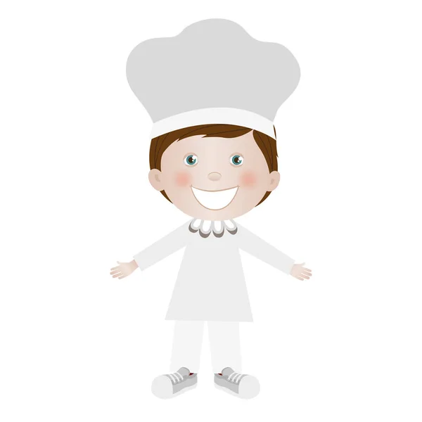 Kind verkleed als chef-kok pictogramafbeelding — Stockvector
