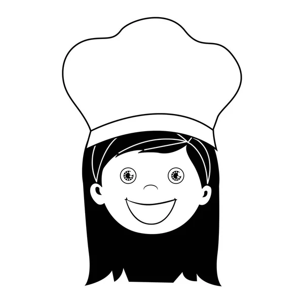 Niño vestido como imagen del icono del chef — Vector de stock