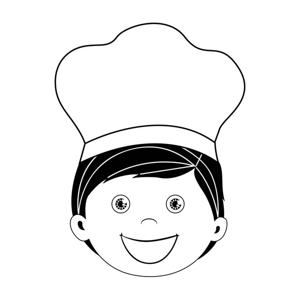 Kind als Koch-Ikone verkleidet — Stockvektor