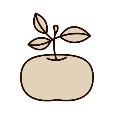 siluet siyah beyaz domates ile kök ve yaprakları