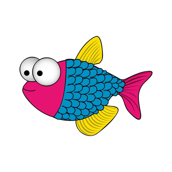 魚漫画アイコン画像 — ストックベクタ