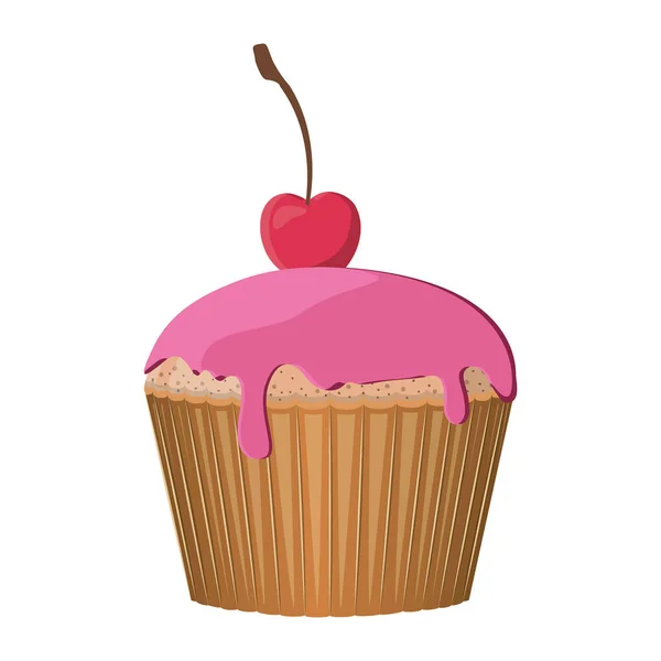 Dulce cupcake icono — Vector de stock