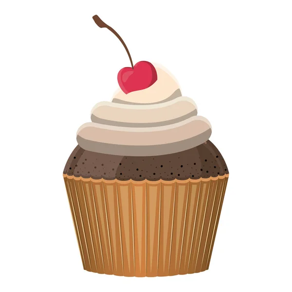 Dulce cupcake icono — Vector de stock