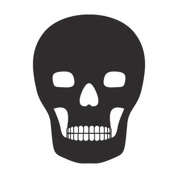 Cráneo con icono de huesos — Vector de stock