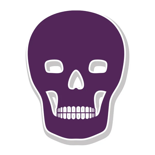 Cráneo con icono de huesos — Vector de stock